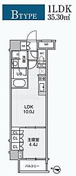 Alivis綾瀬 1LDKの間取図画像