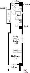ASTILE日本橋浜町 1LDKの間取図画像