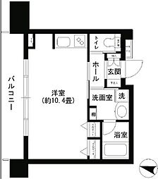 クリオ文京小石川 ワンルームの間取図画像