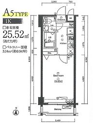 ARTESSIMOARDITO 1Kの間取図画像