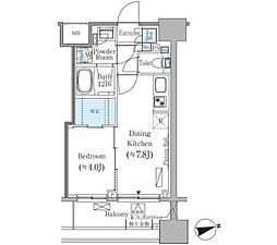 パークアクシス御茶ノ水ヒルトップ 1DKの間取図画像