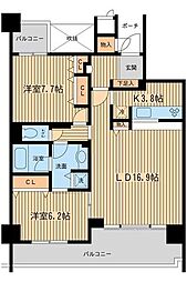 ガーデン文京白山 2LDKの間取図画像