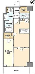 市谷台町坂フロント 1LDKの間取図画像