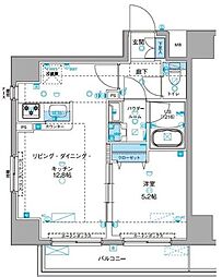ジェノヴィア浅草3グリーンヴェール 1LDKの間取図画像