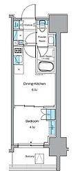 ルフォンプログレ秋葉原EAST 1DKの間取図画像