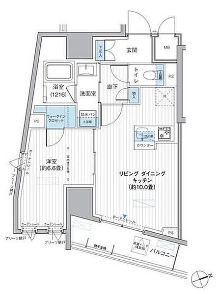 東京都台東区駒形１丁目(賃貸マンション1LDK・10階・42.49㎡)の写真 その2