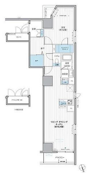 東京都台東区駒形１丁目(賃貸マンション1LDK・10階・57.48㎡)の写真 その2