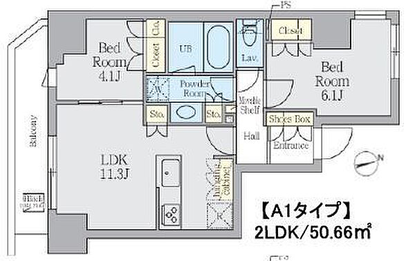 東京都台東区北上野２丁目(賃貸マンション2LDK・12階・50.66㎡)の写真 その2