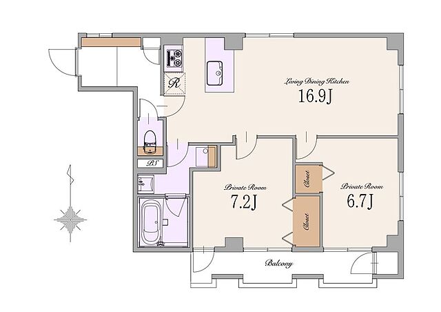 間取り トーア明大前 6階/602