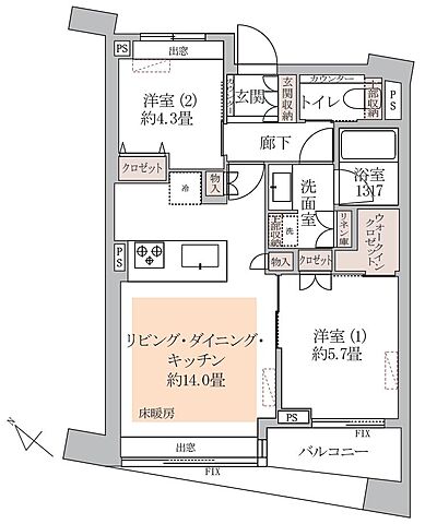 間取り パークホームズ目黒ザレジデンス 8階/-