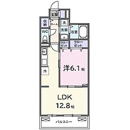 ブランノワレ 1LDKの間取図画像