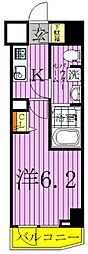 クレヴィスタ北綾瀬 1Kの間取図画像