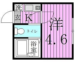 スプリングシャンテ2 1Kの間取図画像