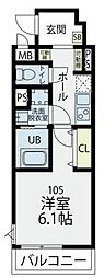 プラフィド 1Kの間取図画像