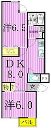 パール仲町マンション 2LDKの間取図画像
