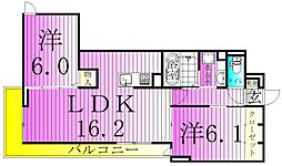オードリーコート 2LDKの間取図画像