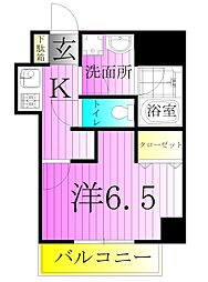 グランエスポワール 1Kの間取図画像