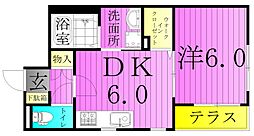 カーサフェリーチェ千住 1DKの間取図画像
