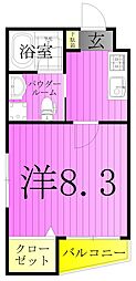 シャンブル 1Kの間取図画像