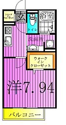 ルピナス8 1Kの間取図画像