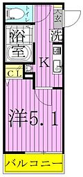 グランディア西新井 1Kの間取図画像
