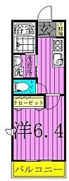 Premier北千住 1Kの間取図画像