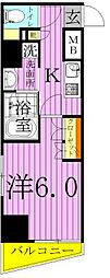 セジョリ北千住ノワール 1Kの間取図画像