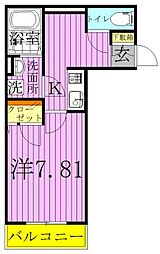 ファイネス梅田A 1Kの間取図画像