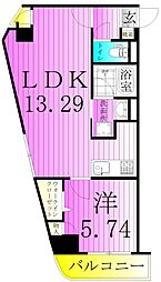 グレースヒル 1LDKの間取図画像
