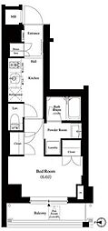 アークマーク竹ノ塚 1Kの間取図画像