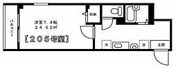 メゾン・セルクルドゥ 1Kの間取図画像