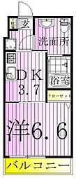 アーバンパーク六町 1DKの間取図画像