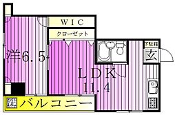 ピカイヤ千住桜木 1LDKの間取図画像