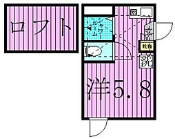 StudioAnT北千住 ワンルームの間取図画像