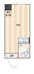 ダイヤモンドビル北千住 ワンルームの間取図画像