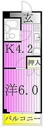 グレイス桜木 1Kの間取図画像