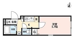 グランクオール北千住オリエンタルキューブ 1Kの間取図画像