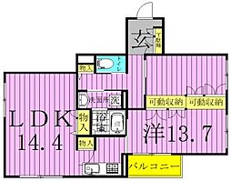 ベレオグランデ風待月 2LDKの間取図画像