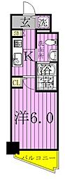 プラシア北千住 1Kの間取図画像