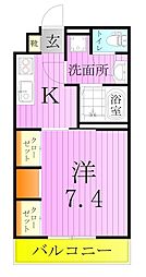 リブリ・Mdi足立1 1Kの間取図画像