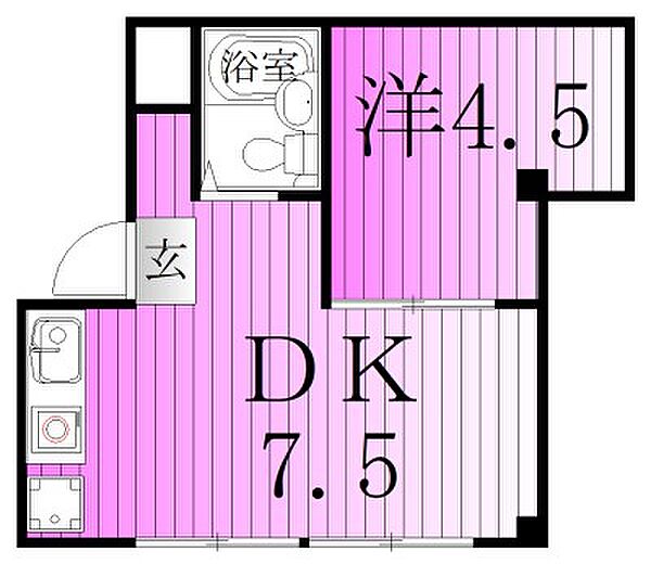 淵江プラザビル 401｜東京都足立区保木間１丁目(賃貸マンション1DK・4階・25.20㎡)の写真 その2