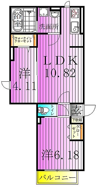 エクセリア竹ノ塚 201｜東京都足立区竹の塚２丁目(賃貸アパート2LDK・2階・47.14㎡)の写真 その2