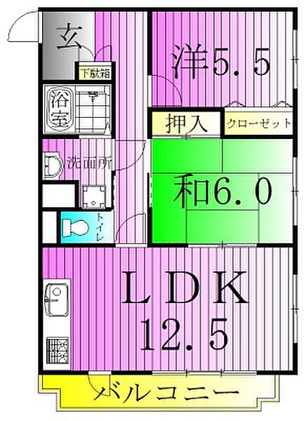 トミンハウスウスクラ 401｜東京都足立区竹の塚２丁目(賃貸マンション2LDK・4階・60.48㎡)の写真 その2