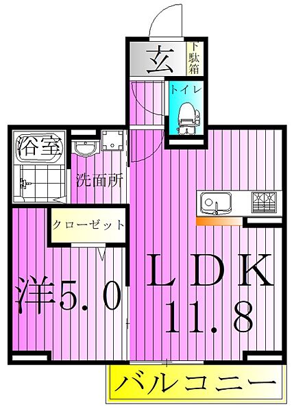 レクシア扇 202｜東京都足立区扇２丁目(賃貸アパート1LDK・2階・39.29㎡)の写真 その2