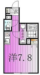 レピュア北千住レジデンスII 2階ワンルームの間取り