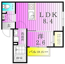 KEIAI　RESIDENCE　八潮 1階1Kの間取り