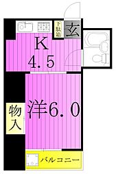 ヘイワハイム 2階1DKの間取り
