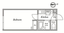 リバープレイス梅島 3階1Kの間取り