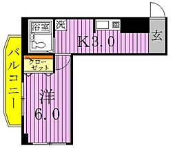 オフィシャルレジデンス 3階1Kの間取り