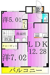 GrandeCarro 5階2LDKの間取り